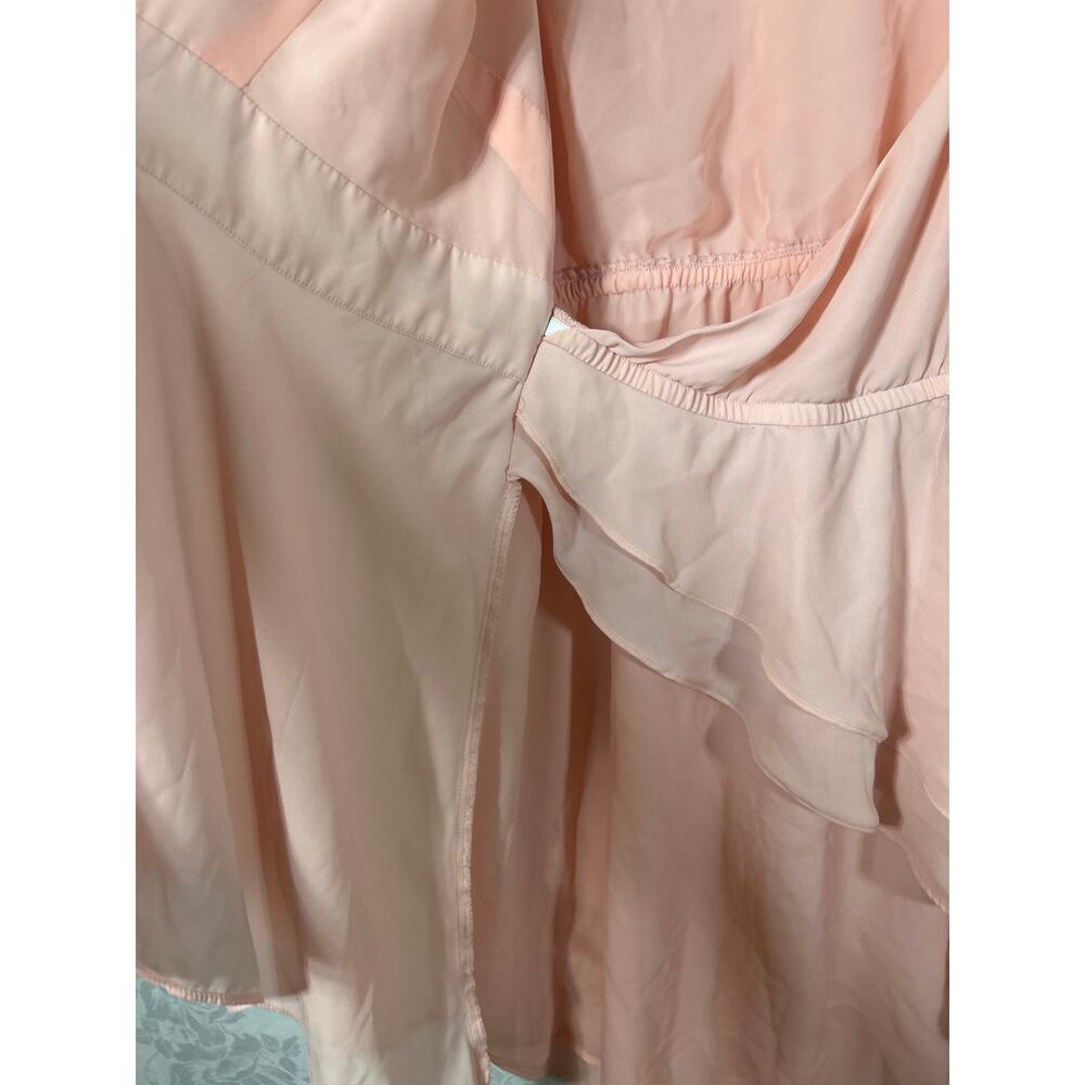 Torrid Wrap Top 3 3X Pink Sheer Ruffle Tunic Mini Dress Long Sleeve Peasant - Picture 6 of 11